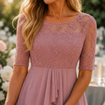 50% RABATT NUR HEUTE | GraceLace™ - Besticktes Midi-Kleid aus Spitze