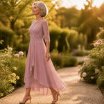 50% RABATT NUR HEUTE | GraceLace™ - Besticktes Midi-Kleid aus Spitze