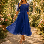 50% RABATT NUR HEUTE | GraceLace™ - Besticktes Midi-Kleid aus Spitze
