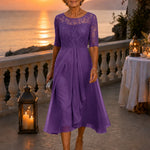 50% RABATT NUR HEUTE | GraceLace™ - Besticktes Midi-Kleid aus Spitze
