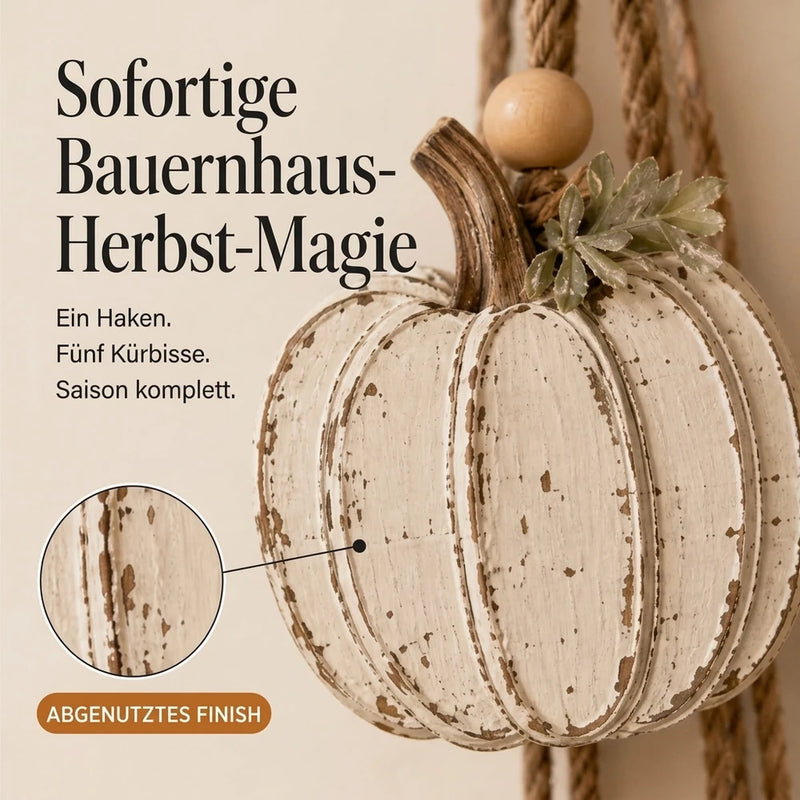 50% RABATT NUR HEUTE | DoorHarvest™ - 5-Kürbis-Herbst-Türkranz