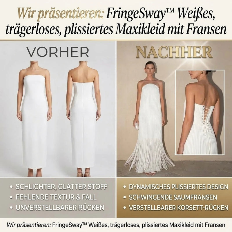 50% RABATT NUR HEUTE | FringeSway™ - Fransen-Plissee-Maxikleid