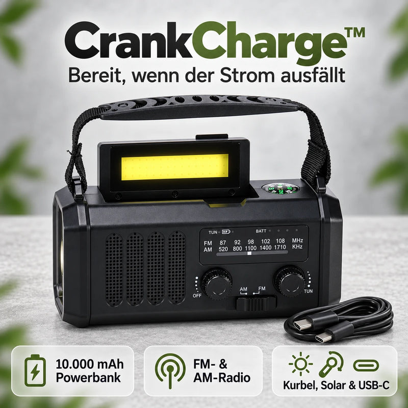 50% RABATT NUR HEUTE | CrankCharge™ - Notfallradio mit Powerbank