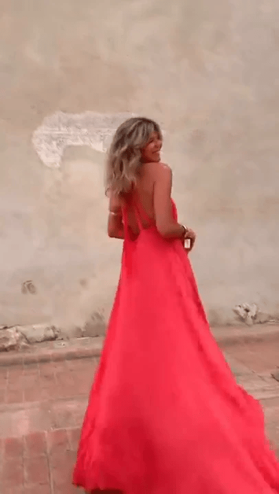 50% RABATT NUR HEUTE  SatinGlow™ - Korallgoldenes Abendkleid
