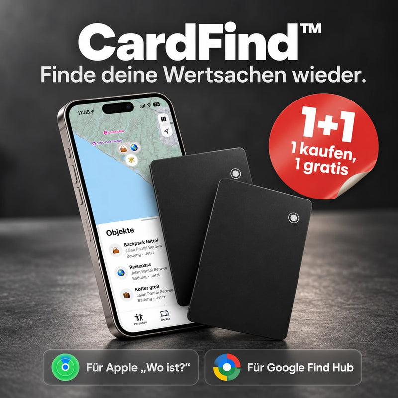 1 + 1 GRATIS HEUTE | CardFind™ - Tracker-Karte