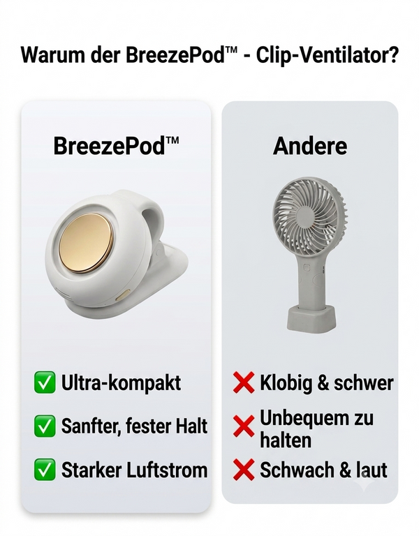 1 + 1 GRATIS HEUTE  BreezePod™ - Clip-Ventilator