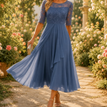 50% RABATT NUR HEUTE | GraceLace™ - Besticktes Midi-Kleid aus Spitze