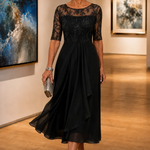 50% RABATT NUR HEUTE | GraceLace™ - Besticktes Midi-Kleid aus Spitze