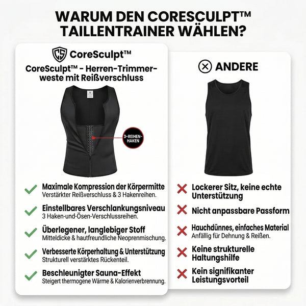 50% OFF TEMPORÄR  CoreSculpt™ - Herren Reißverschluss Taillentrainer Trimmer Weste