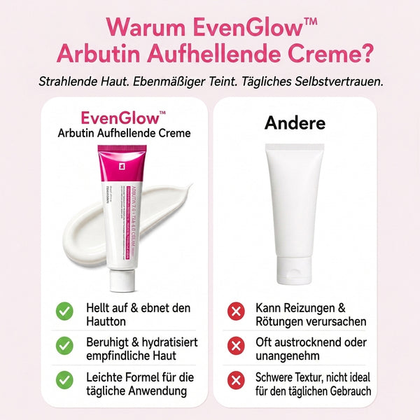 1+1 GRATIS HEUTE  EvenGlow™ - Aufhellende Arbutin-Creme
