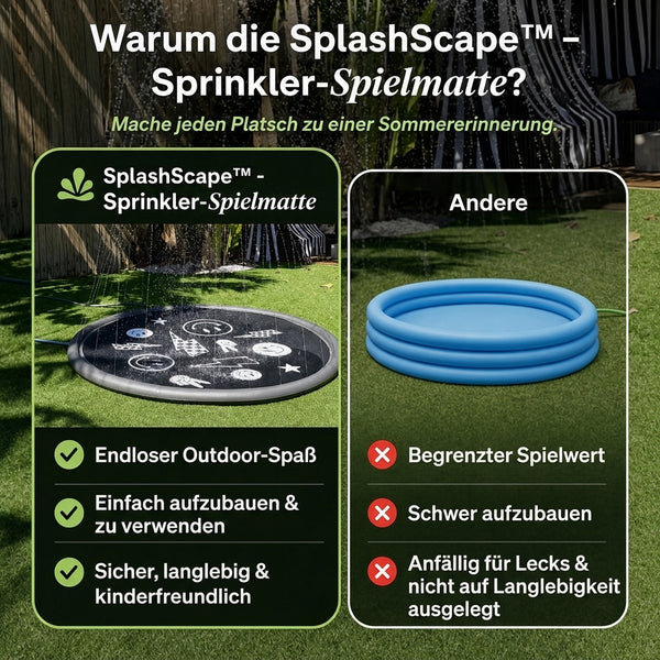 50% RABATT NUR HEUTE  SplashScape™ - Sprinkler-Wasserspielmatte