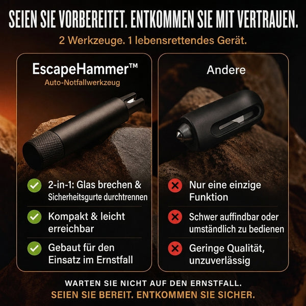 1+1 GRATIS HEUTE  EscapeHammer™ - Auto-Notfallhammer