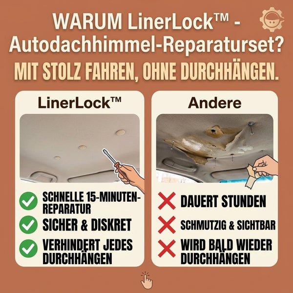 30+30 GRATIS HEUTE  LinerLock™ - Autodachhimmel-Reparaturset