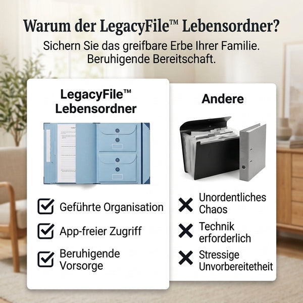 50% RABATT NUR HEUTE  LegacyFile™ - Lebensordner