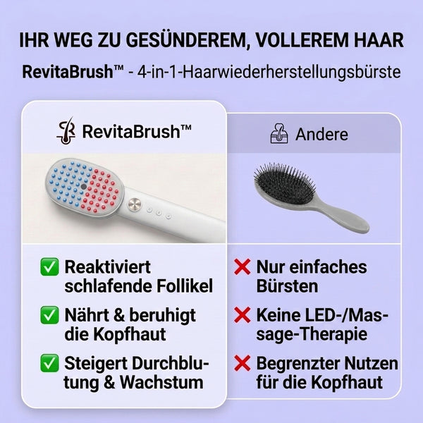 50% RABATT NUR HEUTE  RevitaBrush™ - 4-in-1 Haarwachstumsbürste