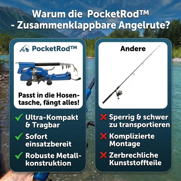 50% RABATT NUR HEUTE  PocketRod™ - Klappbare Angelrute