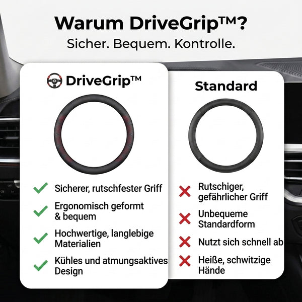 50% RABATT NUR HEUTE  DriveGrip™ - Rutschfester Lenkradbezug