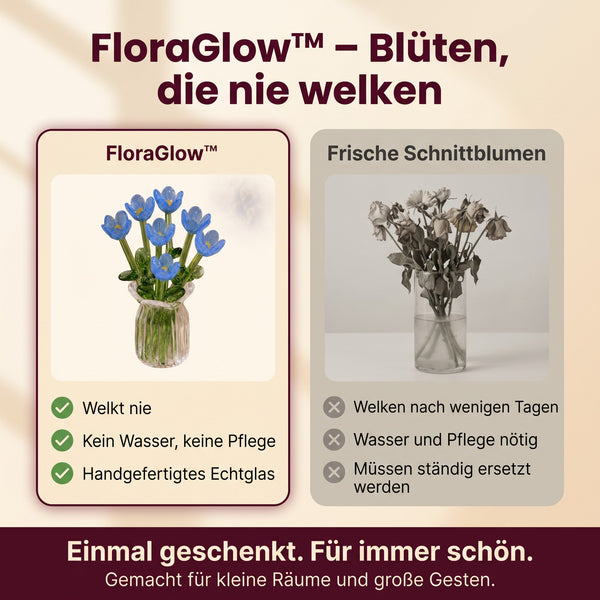 50% RABATT NUR HEUTE  FloraGlow™ - Mini-Glasblumenstrauß