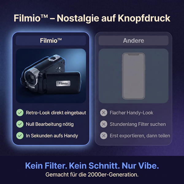 50% RABATT NUR HEUTE  Filmio™ - Retro-Camcorder