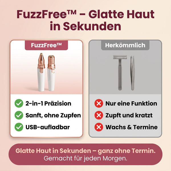 50% RABATT NUR HEUTE  FuzzFree™ - 2-in-1 Gesichtshaarentferner