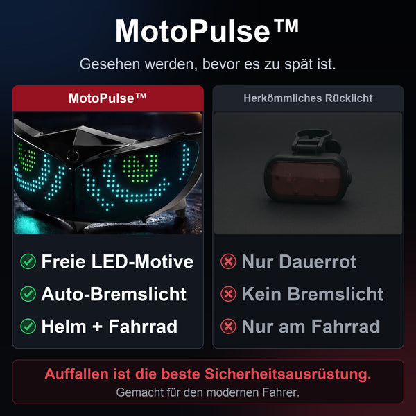 50% RABATT NUR HEUTE  MotoPulse™ - Smarte LED-Rückleuchte