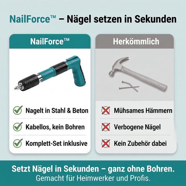 50% RABATT NUR HEUTE  NailForce™ - Hochdruck-Nagelpistole