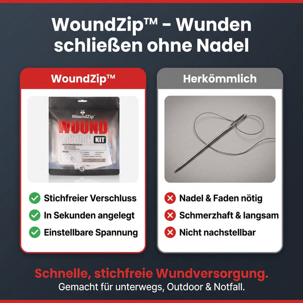 50% RABATT NUR HEUTE  WoundZip™ - Notfall-Wundverschluss-Set