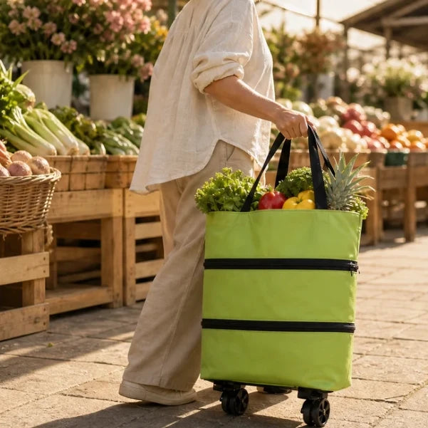 50% RABATT NUR HEUTE | FoldTrolley™ - 2-in-1-Einkaufswagen mit Rädern