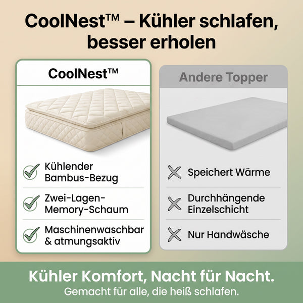 50% RABATT NUR HEUTE  CoolNest™ - Bambus-Kühlmatratzenauflage