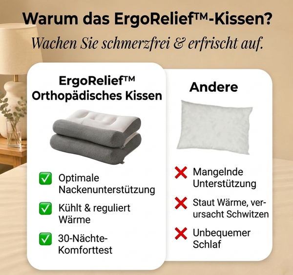 1+1 GRATIS HEUTE  ErgoRelief™ - Orthopädisches Kissen