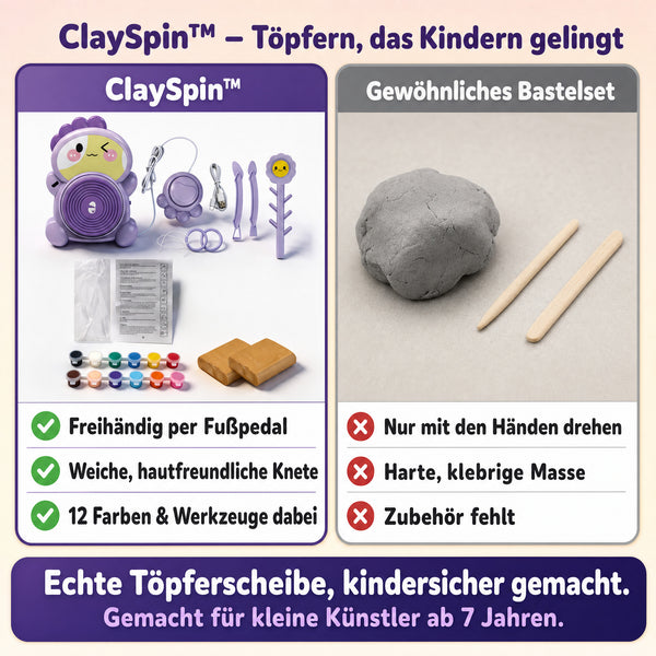 50% RABATT NUR HEUTE  ClaySpin™ - Elektrische Töpferscheibe für Kinder