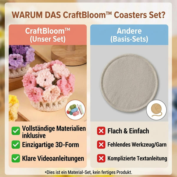 50% RABATT NUR HEUTE  CraftBloom™ - DIY-Häkeluntersetzer-Set