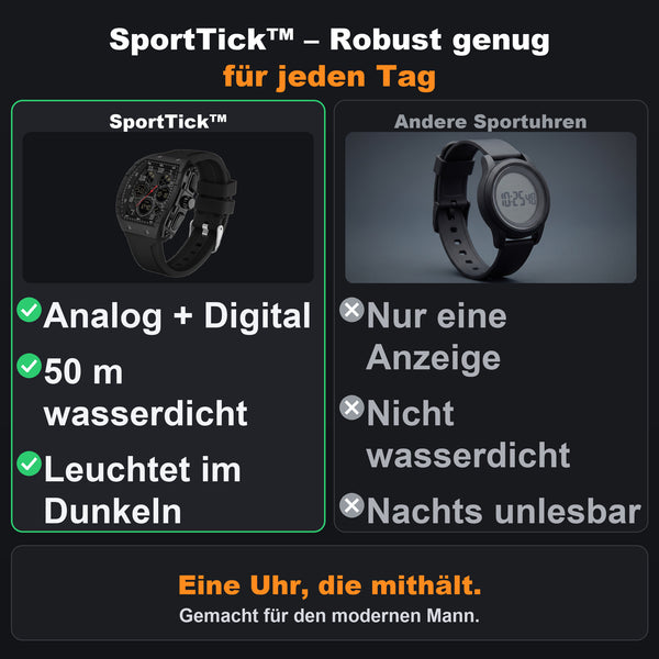 50% RABATT NUR HEUTE  SportTick™ - Wasser- und stoßfeste Uhr