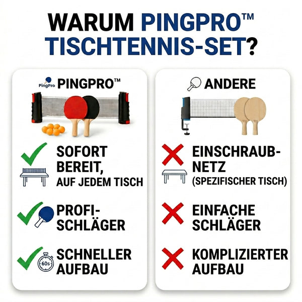 50% OFF TEMPORÄR  PingPro™ Tischtennis-Set