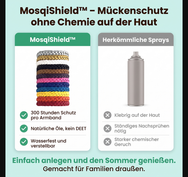 1+1 GRATIS HEUTE  MosqiShield™ - Mückenabwehr-Armband (12 Stück pro Packung)