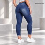 BloomSlim™ – Rückansicht der Jeans mit Blumenstickerei